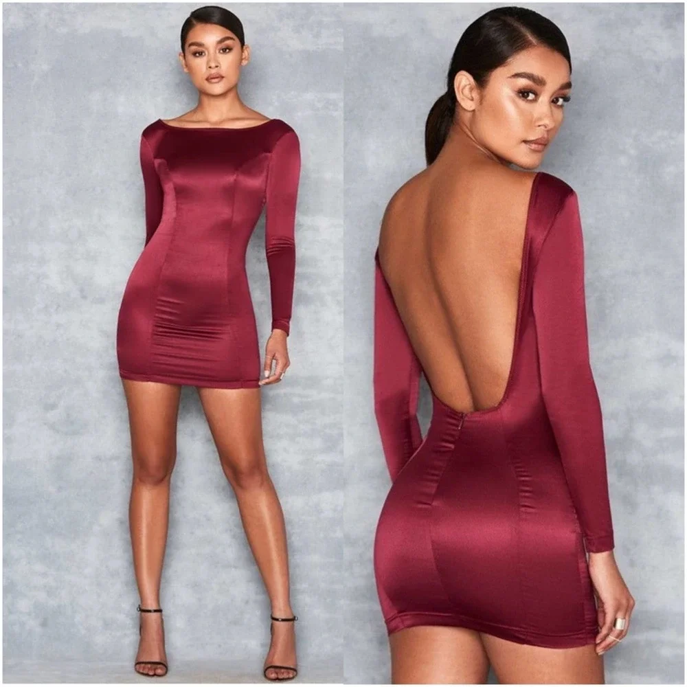 NWT MISTRESS ROCKS x HOUSE OF CB Gamble Dress Wine